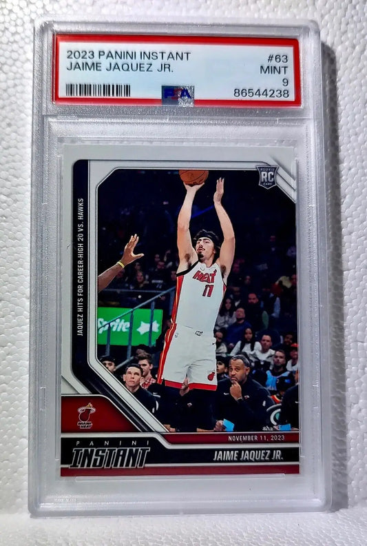 Jaime Jaquez Jr. 2023-24 Panini #63 NBA Rookie Card Heat 1 of 183 PSA 9 Mint - Basketball Card Single