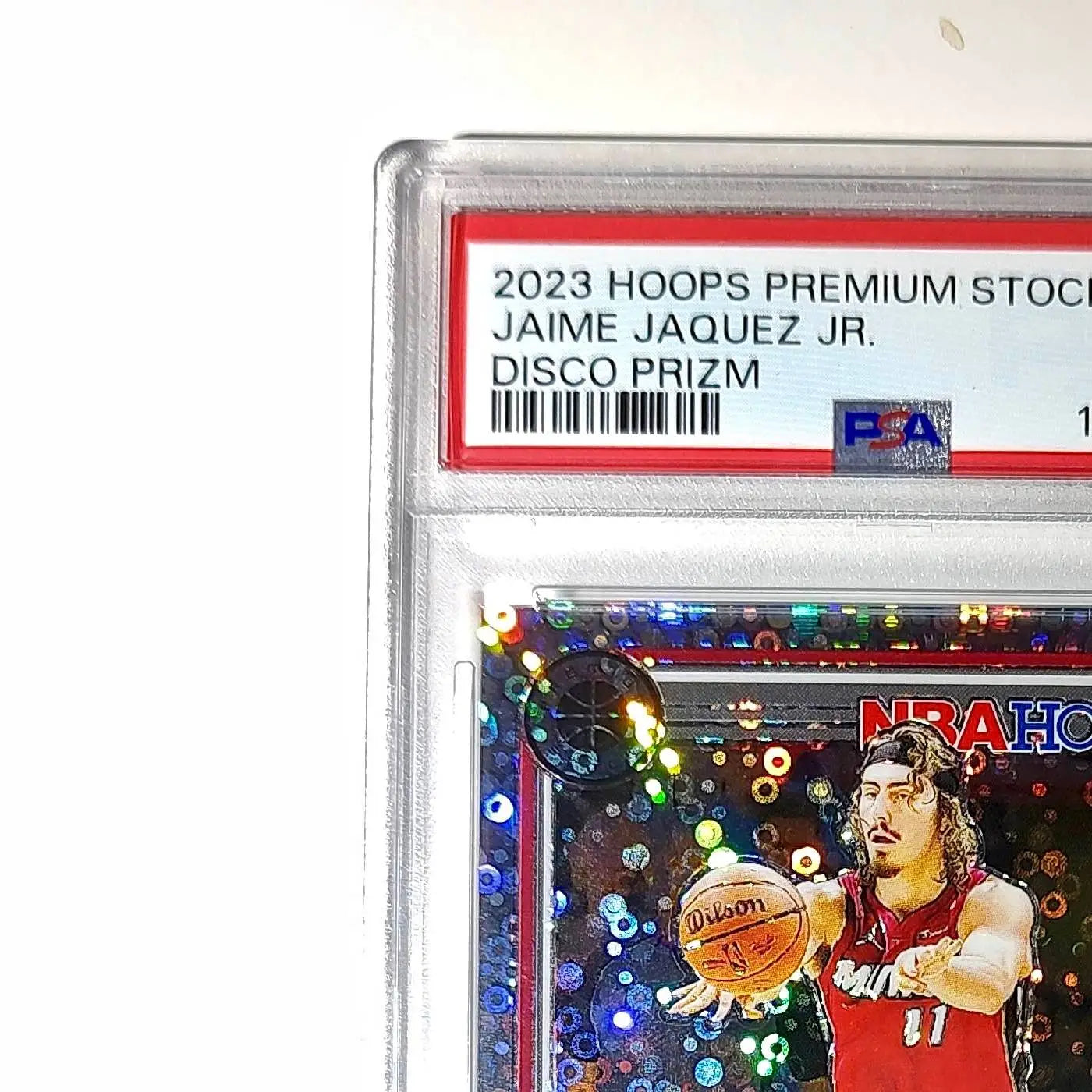 Jaime Jaquez Jr. 2023 Panini Hoops Premium #51 Disco Prizm PSA 8 NM-MT