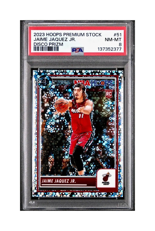 Jaime Jaquez Jr. 2023 Panini Hoops Premium #51 Disco Prizm PSA 8 NM-MT - Basketball Card Single