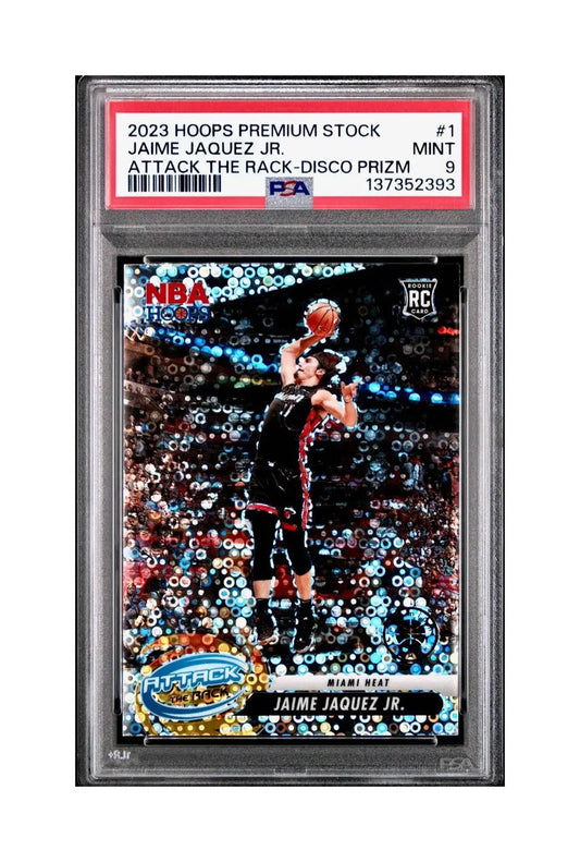 Jaime Jaquez Jr. 2023 Panini Hoops Premium Attack the Rack #1 Disco Prizm PSA 9 - Basketball Card Single