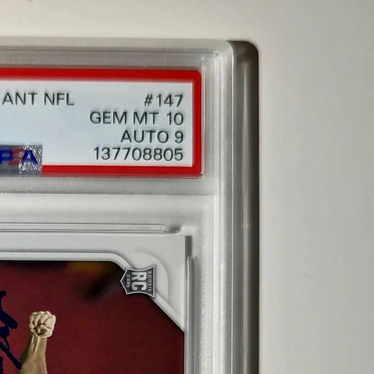 Jake Bates Rookie 2024 Panini NFL #147 Detroit Lions PSA 10 Auto 9 - Football Card Single