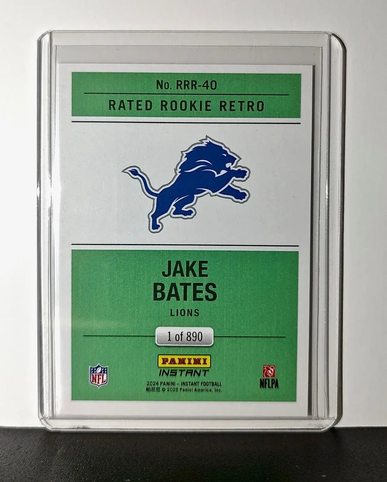Jake Bates Rookie 2024 Panini Rated Rookie Retro NFL #40 Detroit Lions 1 of 890 - Football Card Single