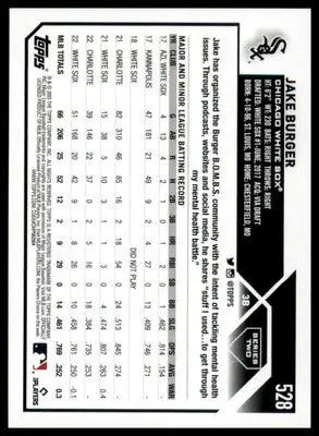 Jake Burger 2023 Topps #528 Chicago White Sox - Baseball Card Single