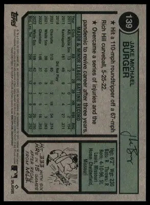 Jake Burger 2023 Topps Heritage #139 Chicago White Sox - Baseball Card Single