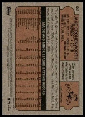 Jake Cronenworth Rookie 2021 Topps Heritage #641 San Diego Padres - Baseball Card Single