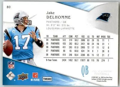 Jake Delhomme - 2009 SP Authentic - #80 - Football - Football Card Single