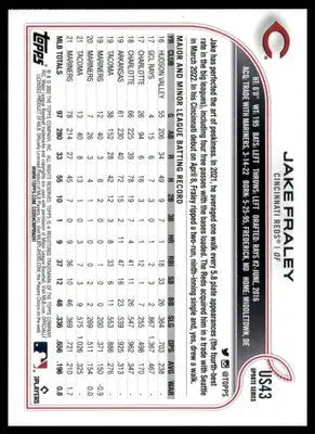 Jake Fraley 2022 Topps Update #US43 Cincinnati Reds