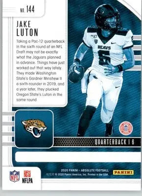 Jake Luton - 2020 Panini Absolute - #144 - Retail RC Football - Football Card Single