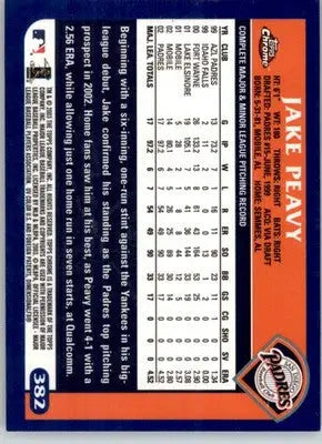 Jake Peavy - 2003 Topps Chrome - #382 - Baseball - Baseball Card Single