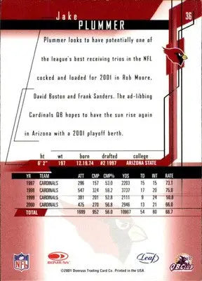 Jake Plummer - 2001 Leaf Rookies & Stars - #36 - Football - Football Card Single