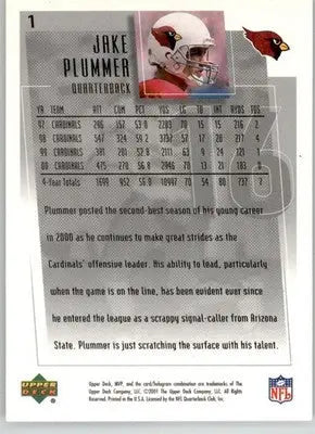 Jake Plummer - 2001 Upper Deck MVP - #1 - Football - Football Card Single