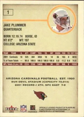 Jake Plummer - 2002 Fleer Authentix - #1 - Football - Football Card Single