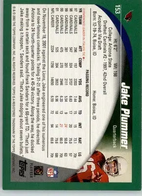 Jake Plummer - 2002 Topps - #153 - Football - Football Card Single