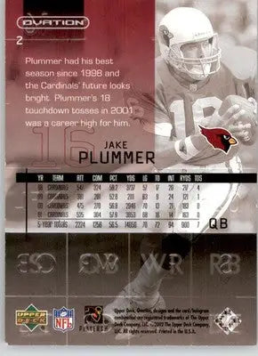 Jake Plummer - 2002 Upper Deck Ovation - #2 - Football - Football Card Single