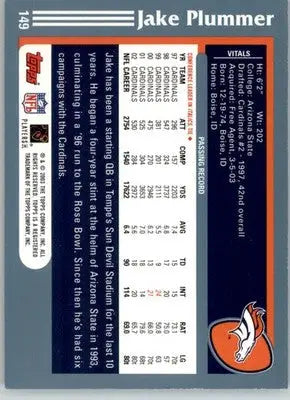 Jake Plummer - 2003 Topps - #149 - Football - Football Card Single