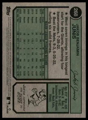 Jakob Junis 2023 Topps Heritage #268 San Francisco Giants - Baseball Card Single