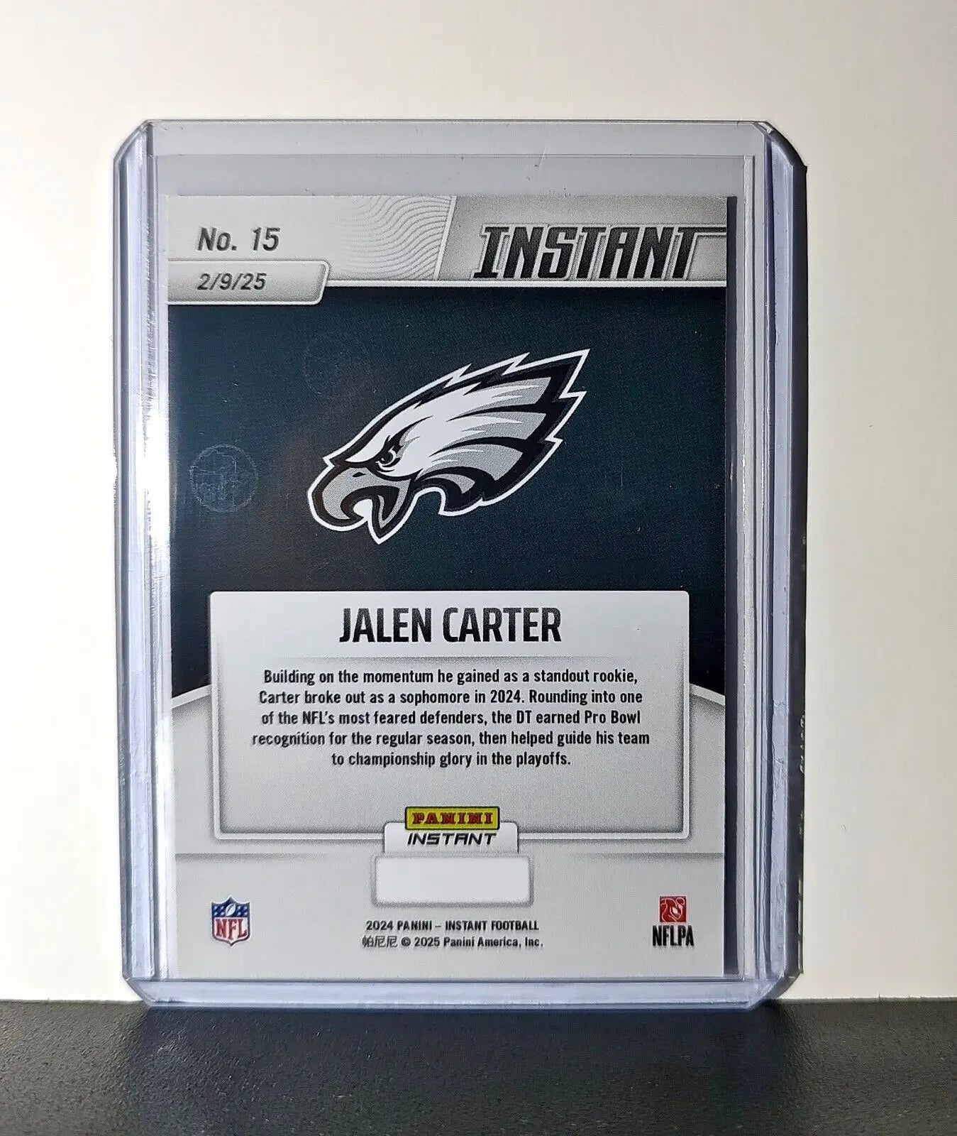 Jalen Carter 2024 Panini Super Bowl LIX Champions NFL #15 Football Card Eagles