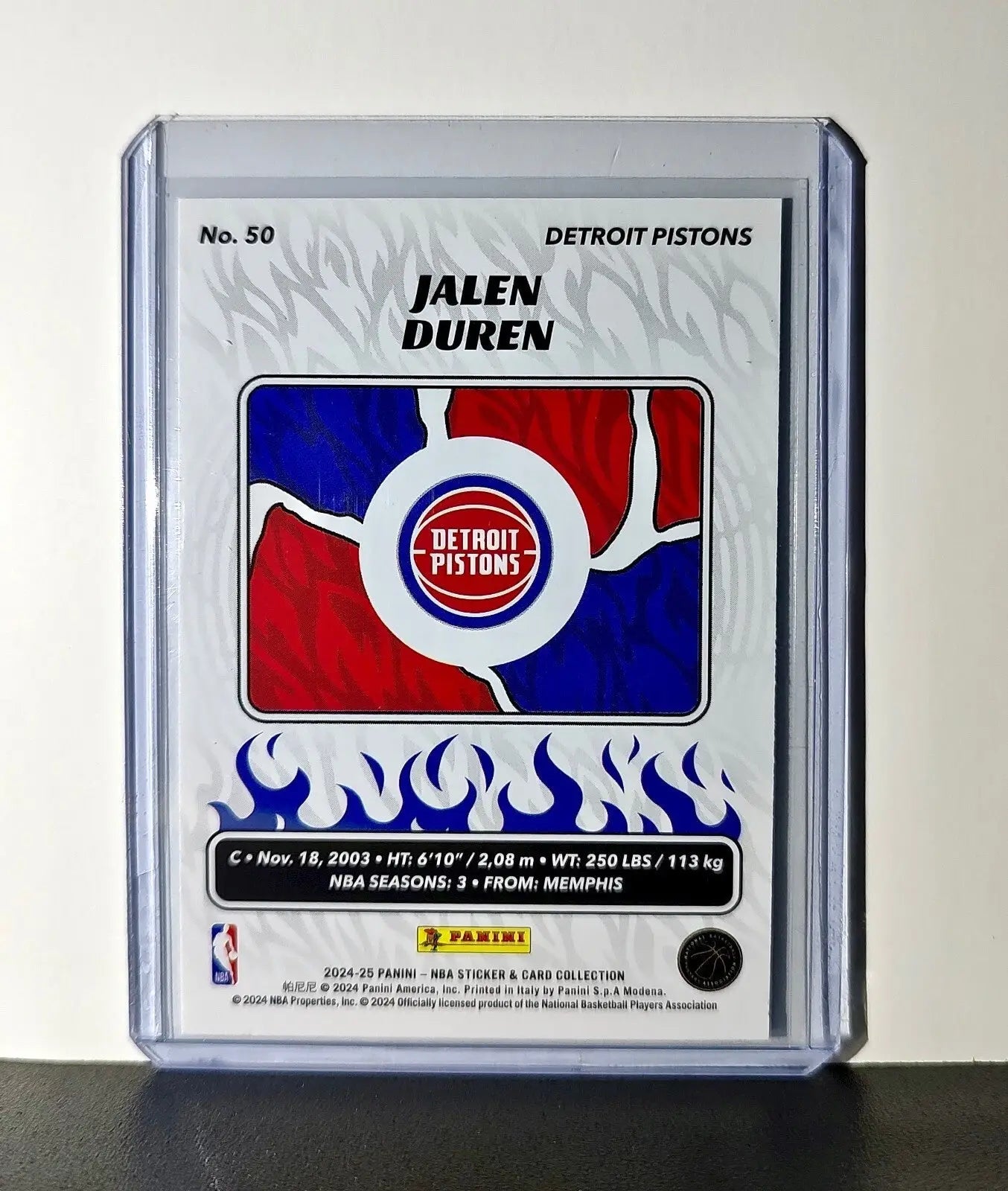 Jalen Duren 2024-25 Panini NBA #50 Sticker Card Detroit Pistons