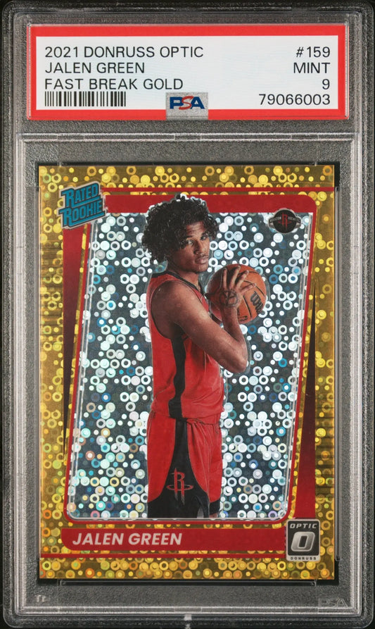 Jalen Green 2021 Donruss Optic Fast Break Gold #8/10 PSA 9 Mint - Basketball Card Single