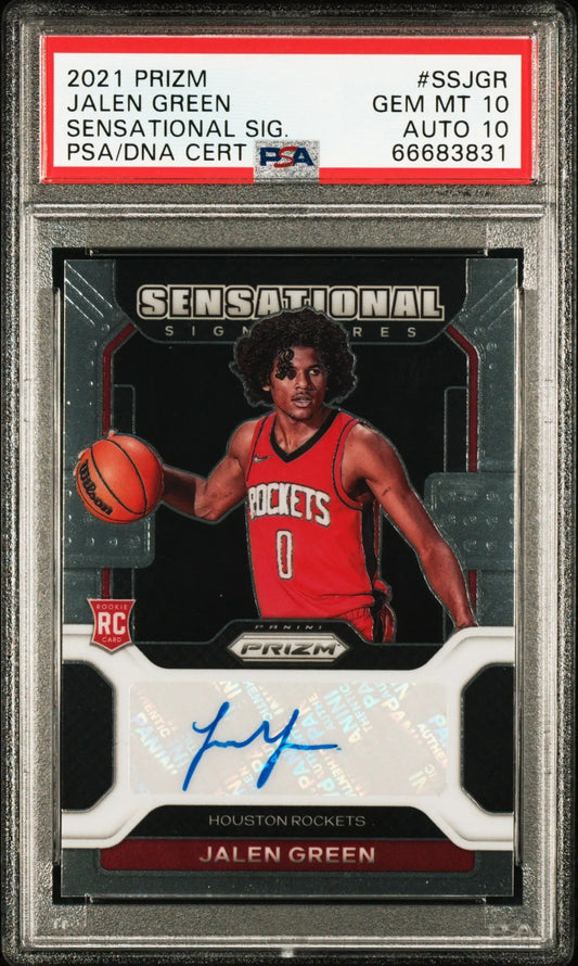 Jalen Green 2021 Panini Prizm Sensational Signatures PSA 10 Auto 10 - Basketball Card Single