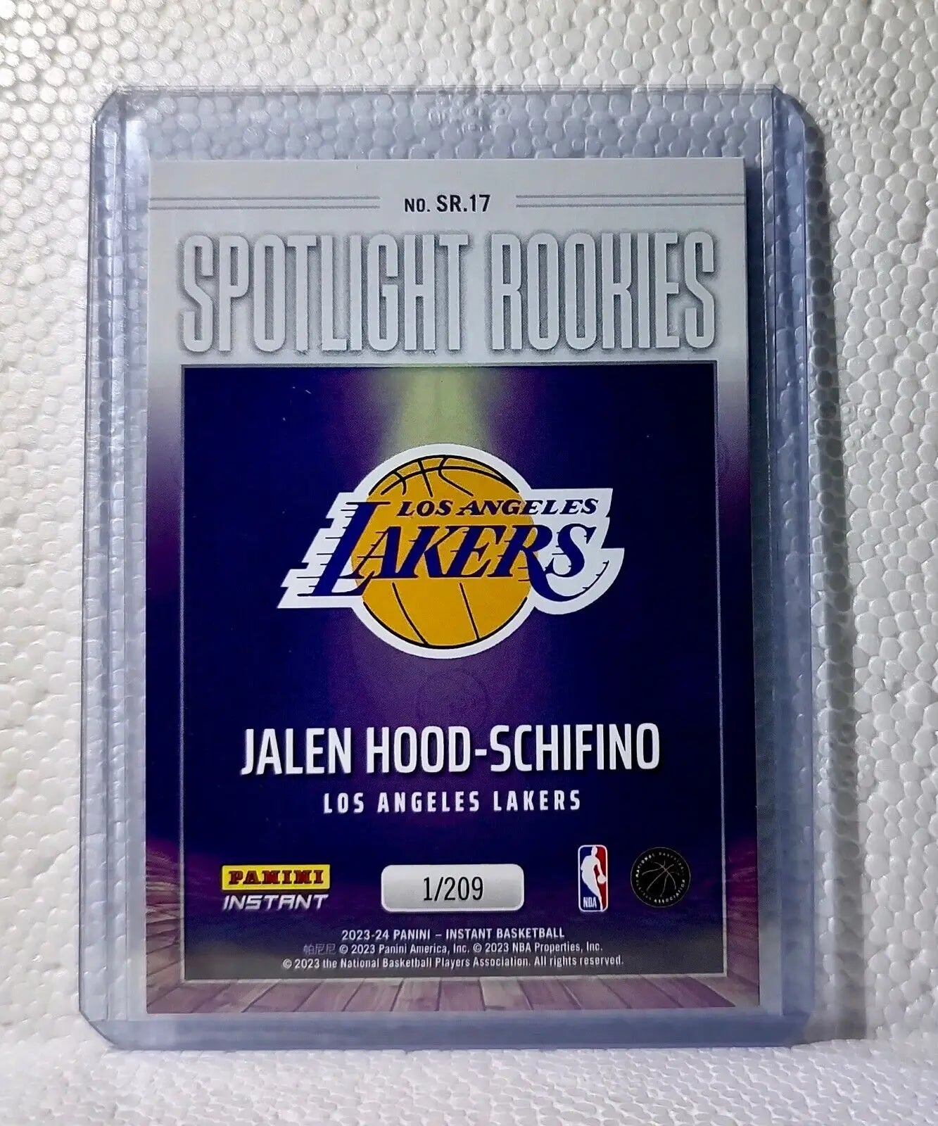 Jalen Hood-Schifino 2023-24 Panini #17 NBA Spotlight Rookies Card Lakers 1/209 - Basketball Card Single