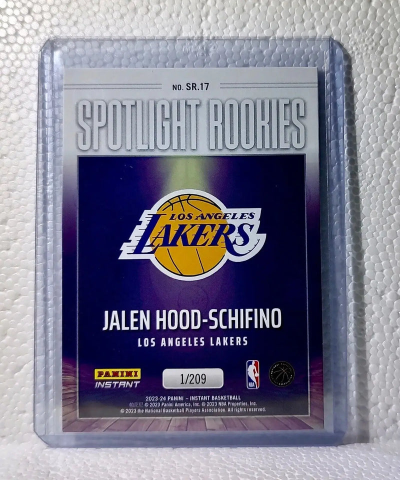 Jalen Hood-Schifino 2023-24 Panini #17 NBA Spotlight Rookies Card Lakers 1/209 - Basketball Card Single