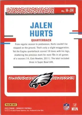 Jalen Hurts - 2023 Donruss - #H-JH - Highlights Football - Football Card Single