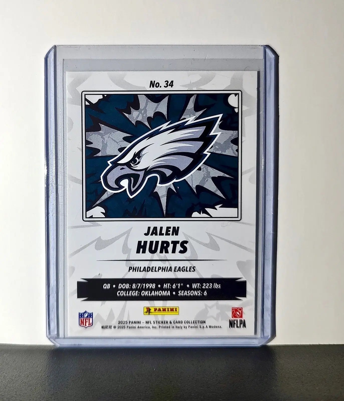 Jalen Hurts 2025 Panini NFL #34 Sticker Card Philadelphia Eagles