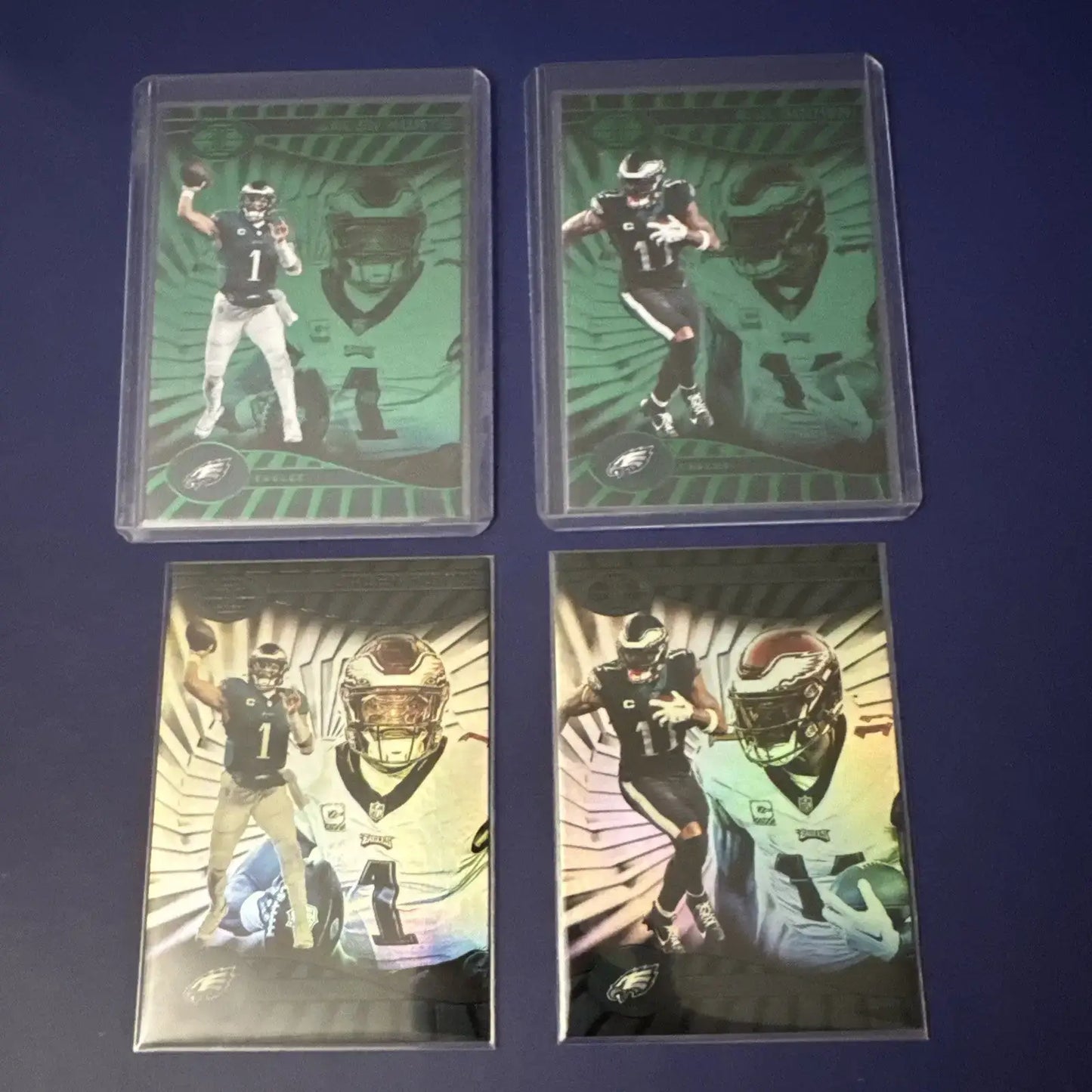 Jalen Hurts & Aj Brown 2024 Panini Illusions Emerald + Base Color Match - Football Card Single