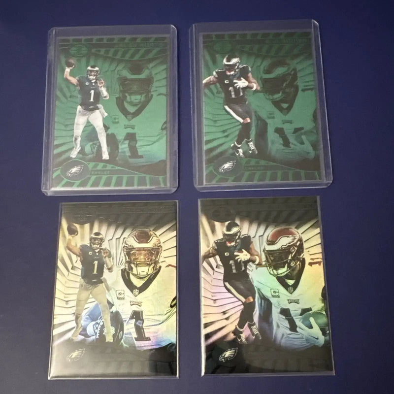 Jalen Hurts & Aj Brown 2024 Panini Illusions Emerald + Base Color Match - Football Card Single