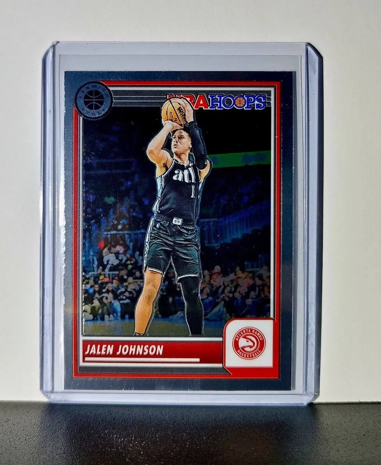 Jalen Johnson 2023-24 Panini Premium Stock NBA Hoops #119 Card Atlanta Hawks - Basketball Card Single