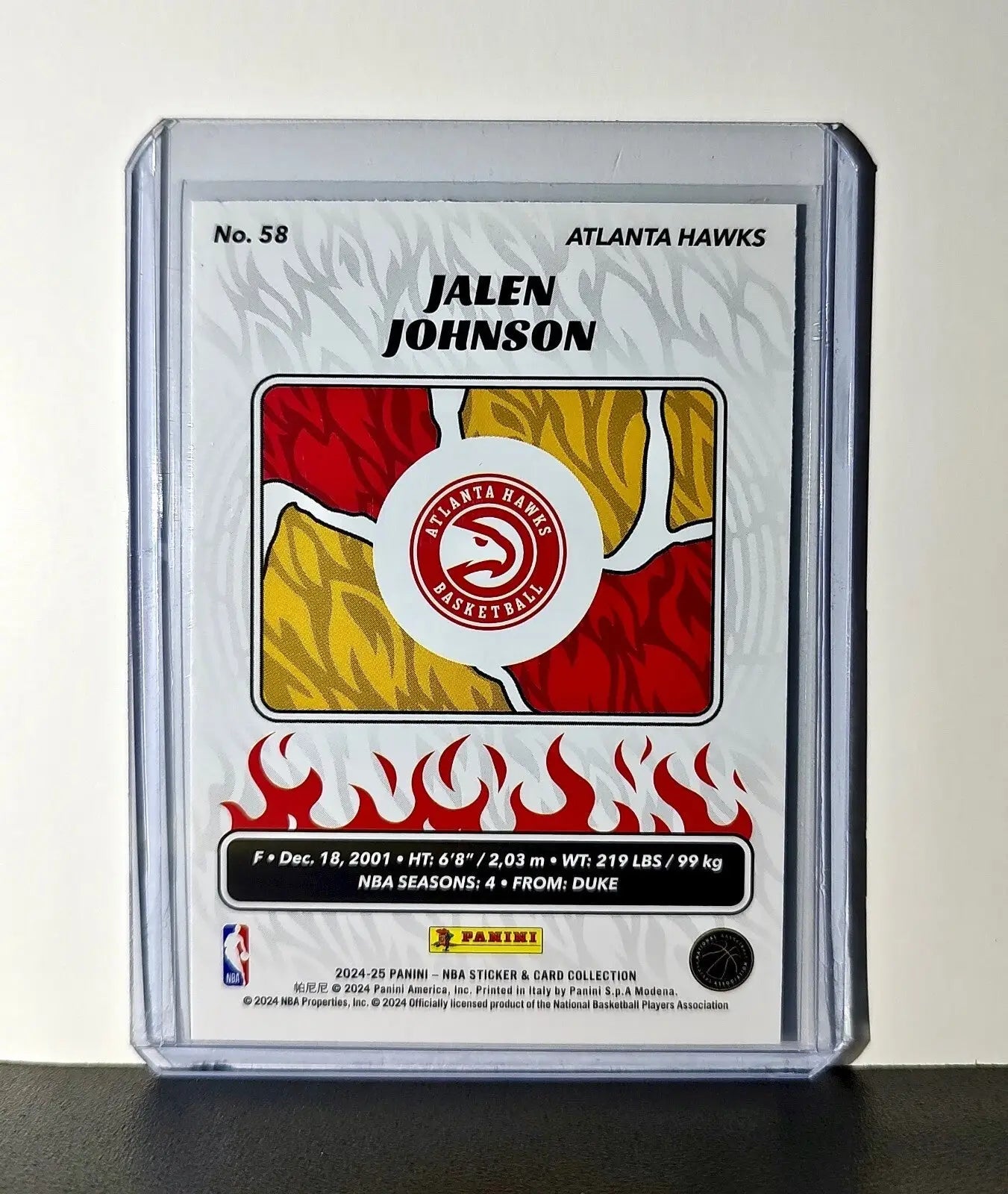 Jalen Johnson 2024-25 Panini NBA #58 Sticker Card Atlanta Hawks - Basketball Card Single