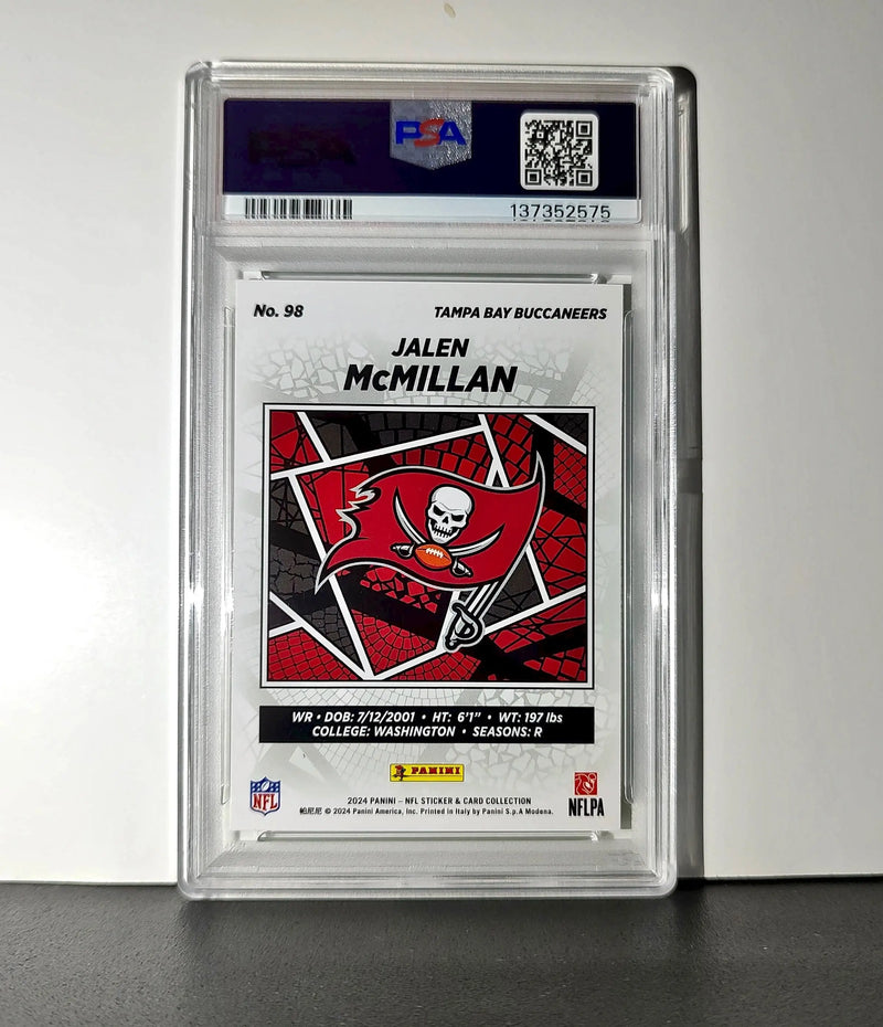 Jalen McMillan Rookie 2024 Panini Sticker Collection 053/075 #98 Lime Foil PSA 9 - Football Card Single