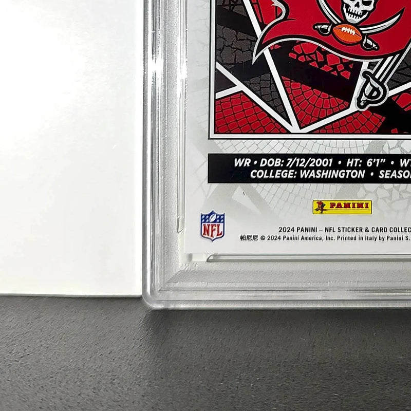 Jalen McMillan Rookie 2024 Panini Sticker Collection 053/075 #98 Lime Foil PSA 9 - Football Card Single