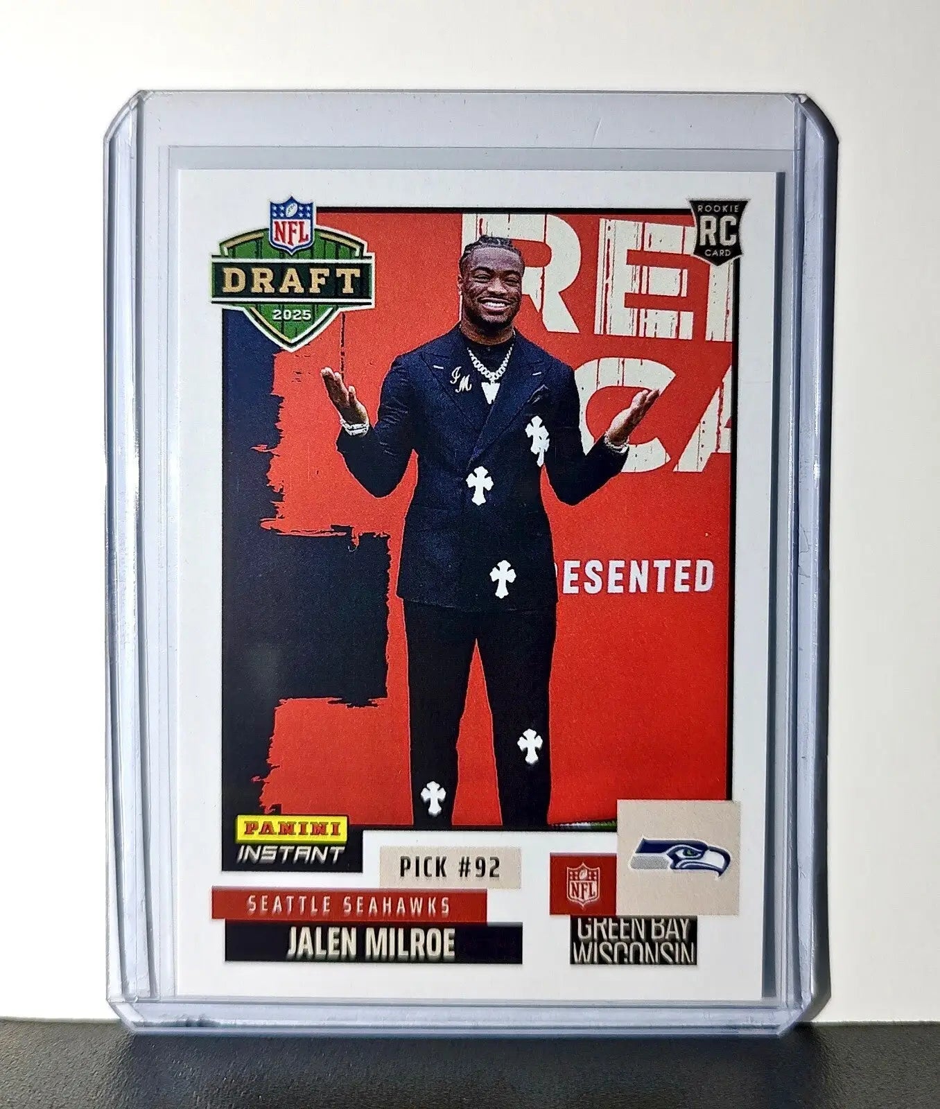 Jalen Milroe Rookie 2025 NFL Draft #21 Football Card Seattle Seahawks 1 of 1132