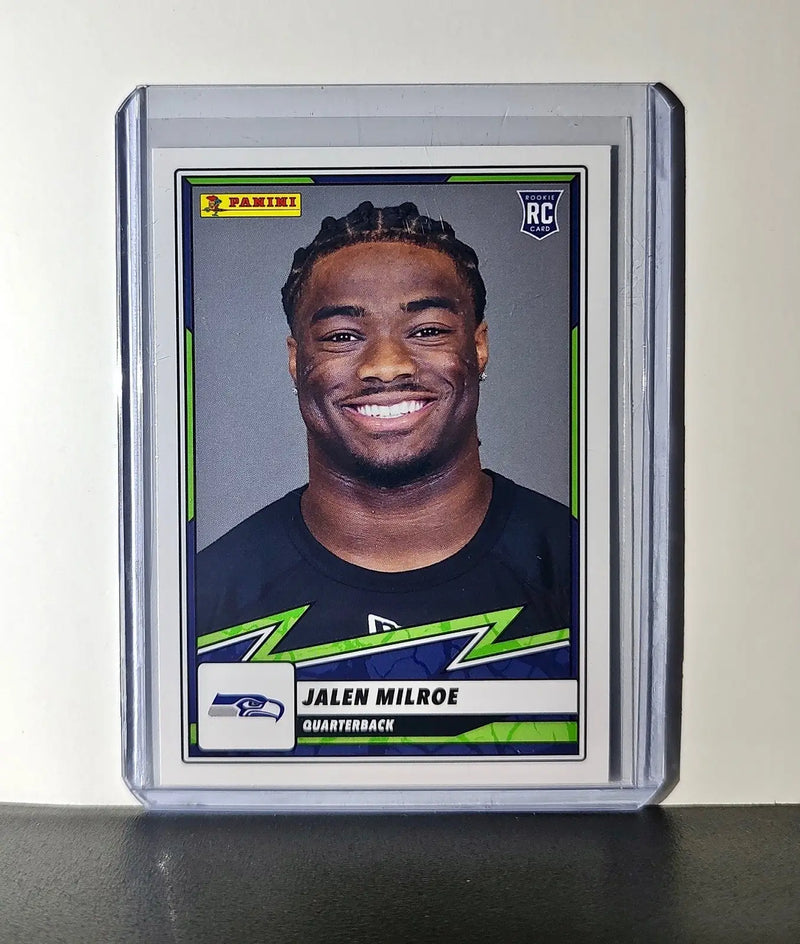Jalen Milroe Rookie 2025 Panini NFL #95 Sticker Card Seattle Seahawks