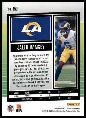 Jalen Ramsey 2022 Score #159 Los Angeles Rams - Football Card Single