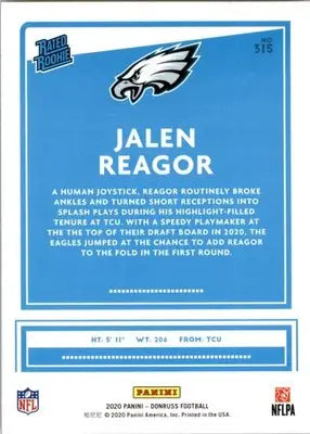 Jalen Reagor - 2020 Donruss - #315 - Press Proof Red RC Football - Football Card Single