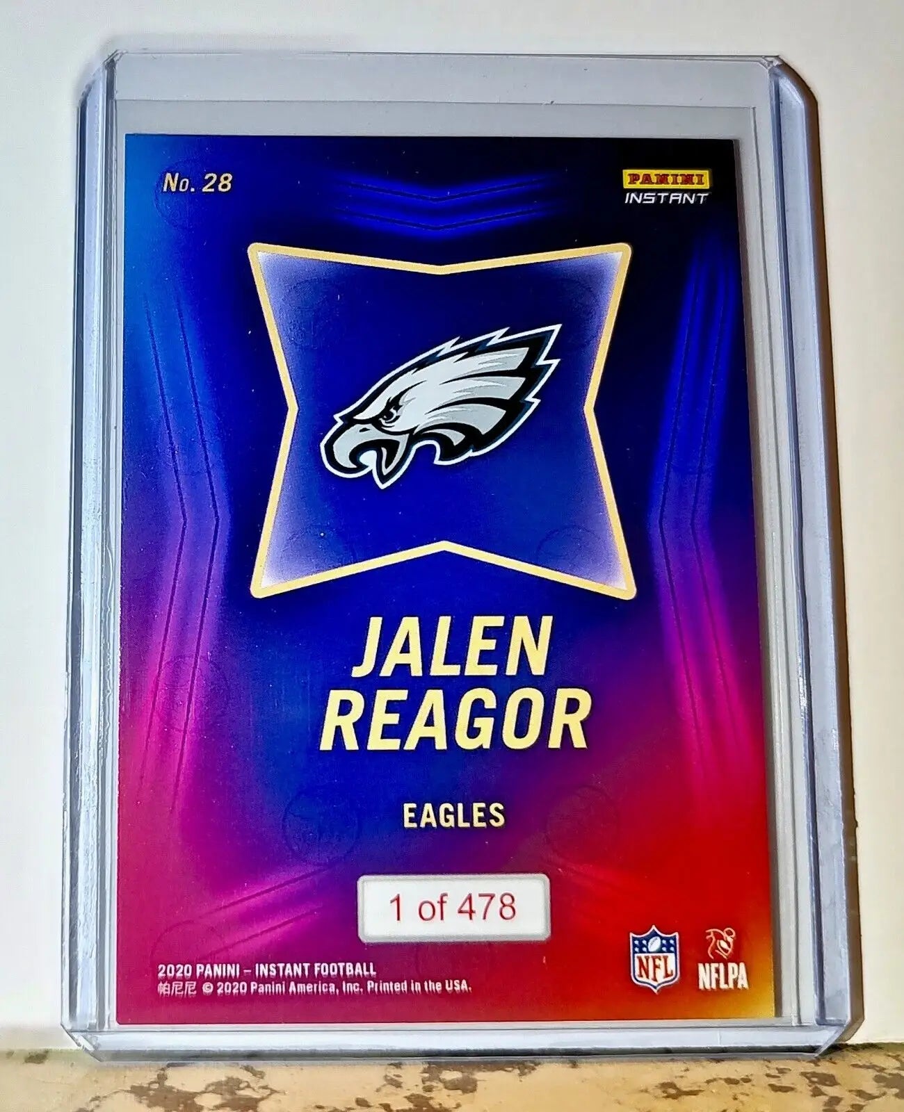 Jalen Reagor 2020 NFL Draft Night NFL #28 Football Card Eagles 1 of 478 - Football Card Single