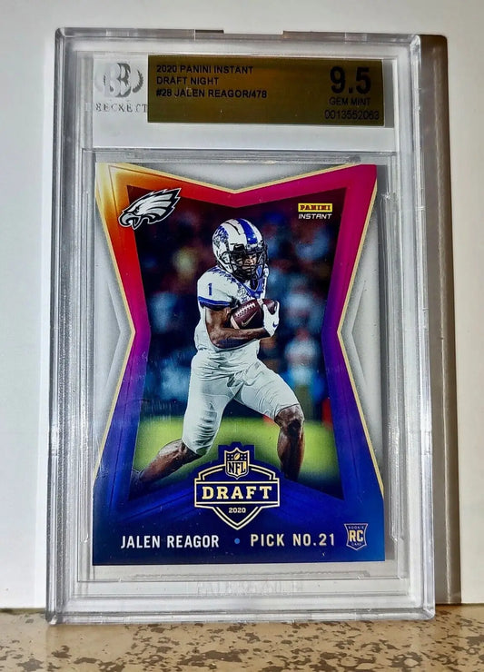 Jalen Reagor 2020 Panini NFL #28 Draft Night Rookie 1 of 478 BGS 9.5 Gem Eagles - Football Card Single