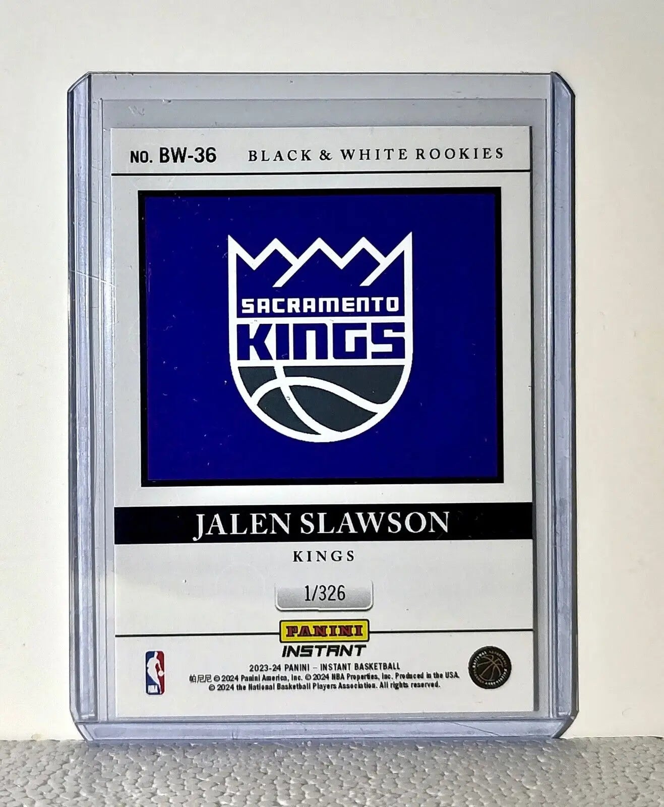 Jalen Slawson 2023-24 Panini NBA #36 Black and White Rookies Card 1/326 - Basketball Card Single