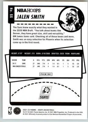 Jalen Smith - 2021-22 Hoops - #66 - Basketball - Basketball Card Single