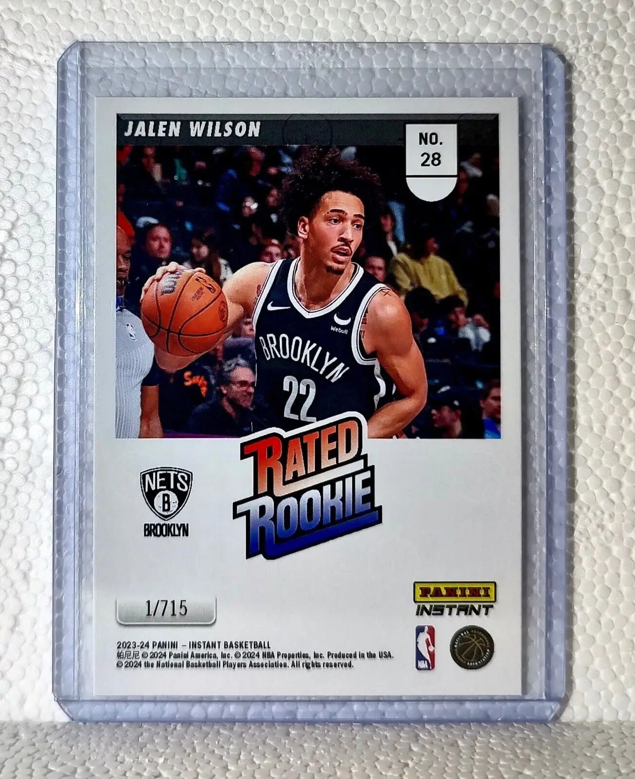Jalen Wilson 2023-24 Panini NBA #28 Rated Rookie Retro Card Brooklyn Nets 1/715