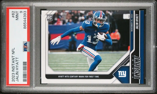 Jalin Hyatt 2023 Panini NFL Rookie Football #62 Card 1 of 67 Giants PSA 9 Mint - Football Card Single