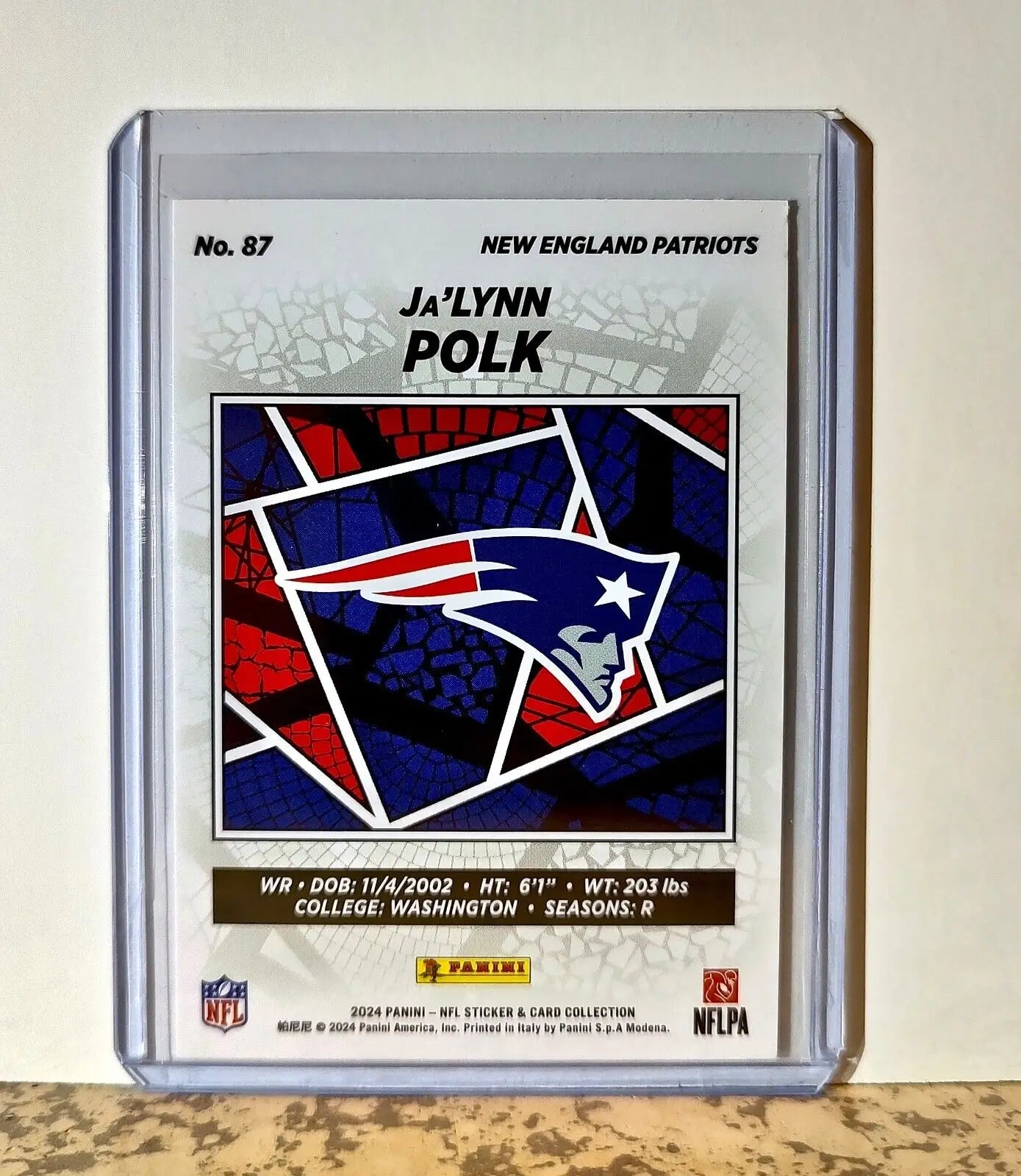 Ja’Lynn Polk 2024 Panini NFL #87 Rookie Sticker Card New England Patriots