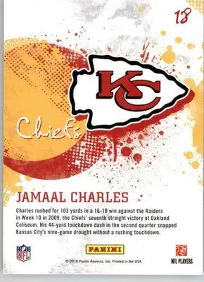 Jamaal Charles - 2010 Score - #18 - Franchise Football - Football Card Single