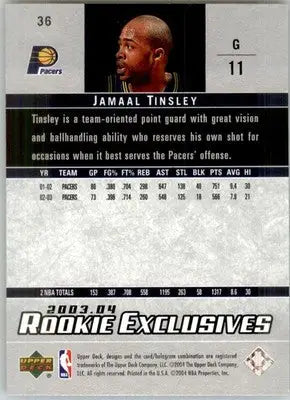 Jamaal Tinsley - 2003-04 Upper Deck Rookie Exclusives - #36 - Basketball - Basketball Card Single