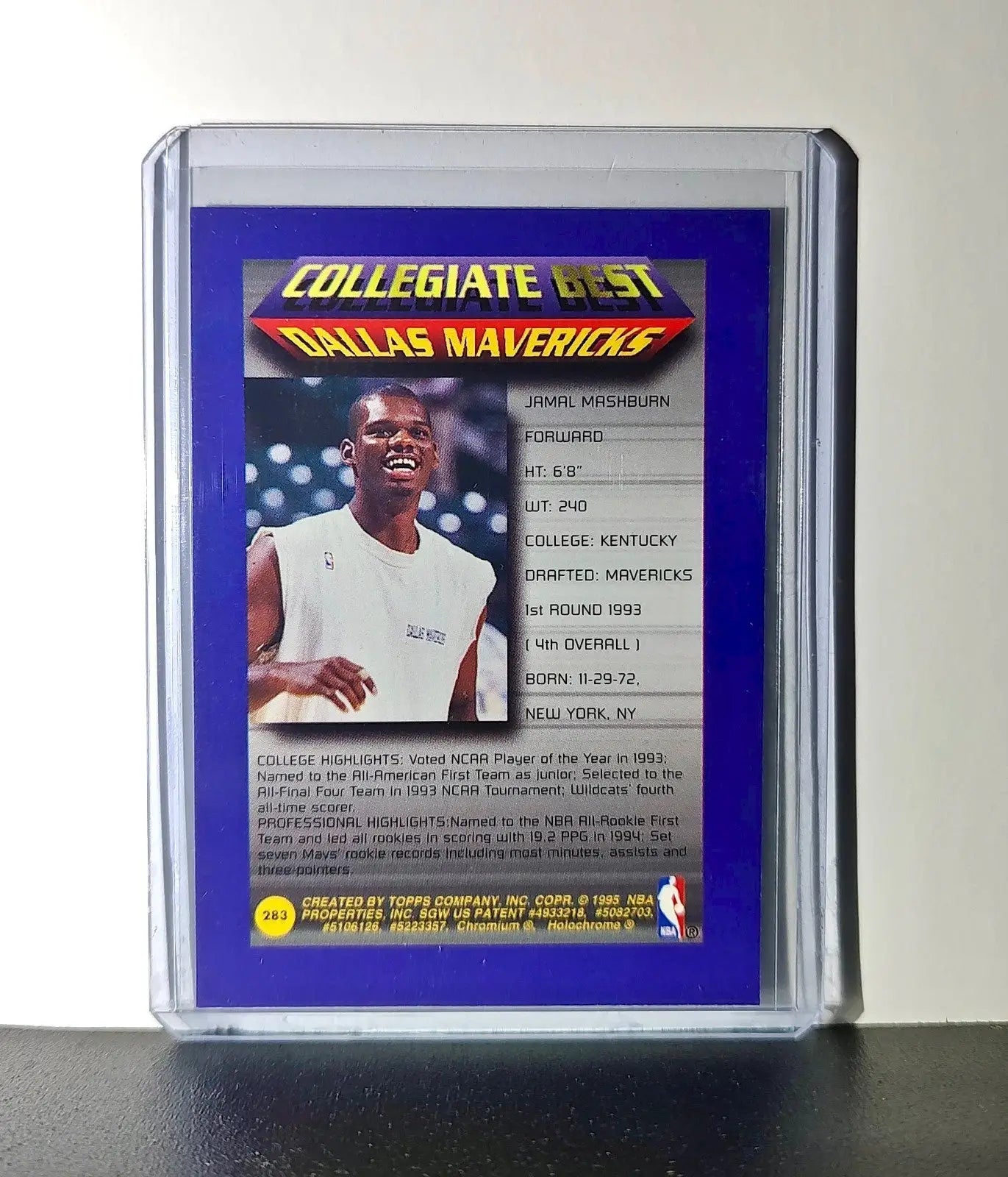 Jamal Mashburn 1994-95 Topps Finest #283 Collegiate Best - Basketball Card Single