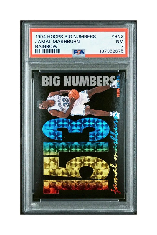 Jamal Mashburn 1994 NBA Hoops Big Numbers #BN2 Rainbow PSA 7 NM - Basketball Card Single