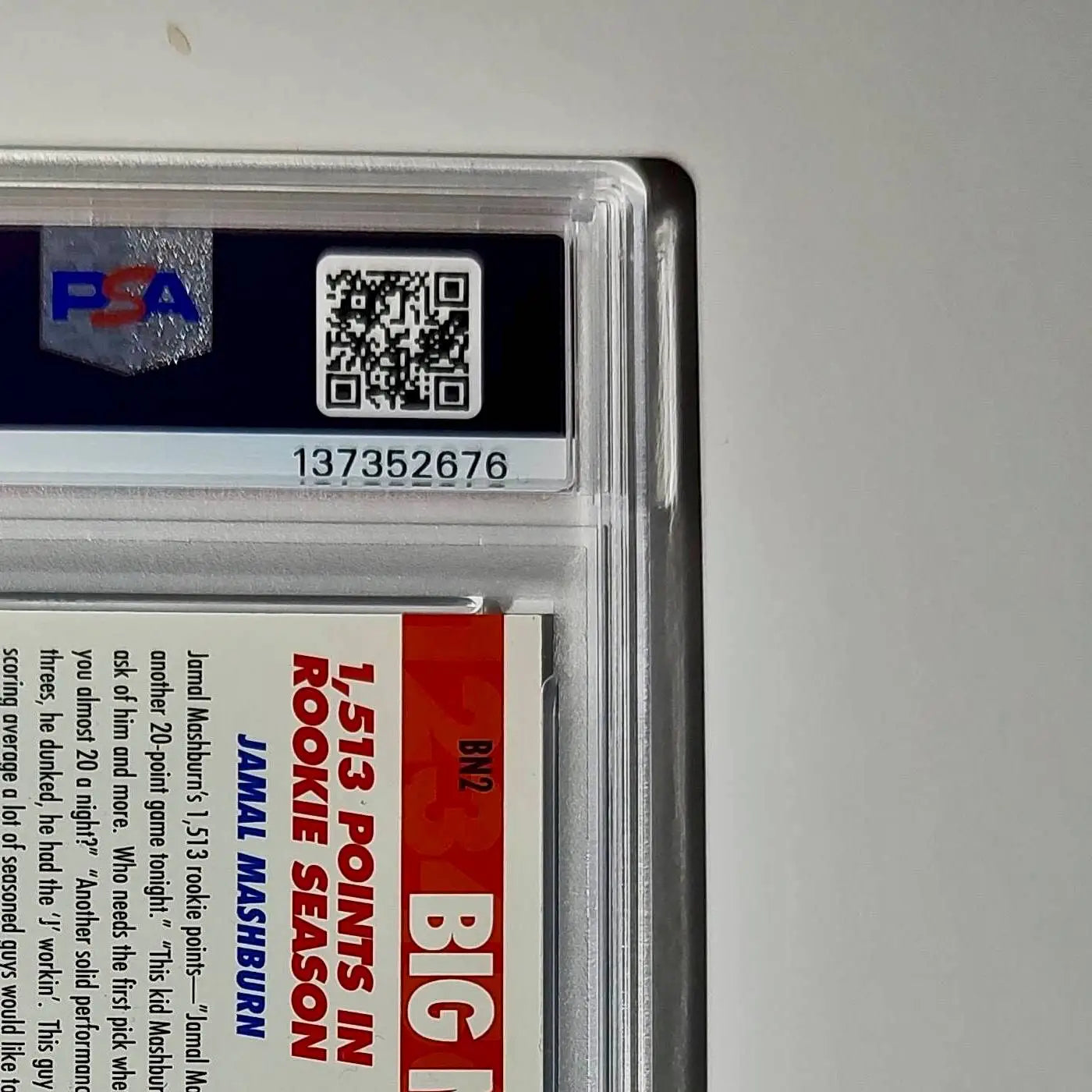 Jamal Mashburn 1994 NBA Hoops Big Numbers #BN2 Rainbow PSA 7 NM - Basketball Card Single